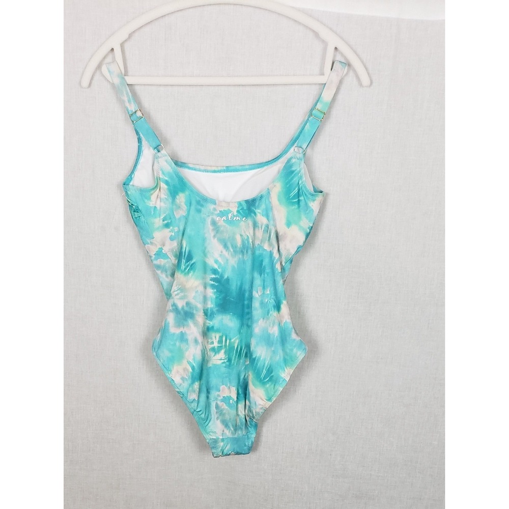 Johnny Was Calme Tie Dye One Piece Swimsuit Turquoise Blue S Beach Resort Summer - Picture 3 of 10